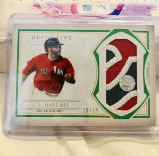 2019 Topps Definitive J.  D.  Martinez Red Sox Game - Emerald Relic 10/15