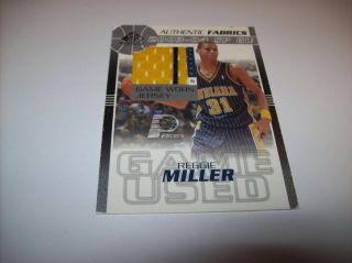 Reggie Miller 2003\04 Sp Authentic Game 2 Color Game Worn Jersey Card Sp