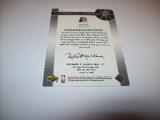 REGGIE MILLER 2003\04 SP AUTHENTIC GAME 2 COLOR GAME WORN JERSEY CARD SP 2