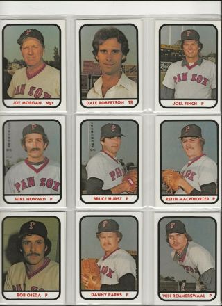 1981 Tcma Pawtucket Red Sox Minor League Set,  Wade Boggs,  Rich Gedman,  Bob Ojeda