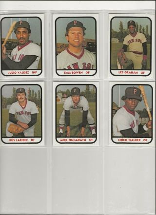1981 TCMA Pawtucket Red Sox minor league set,  Wade Boggs,  Rich Gedman,  Bob Ojeda 3