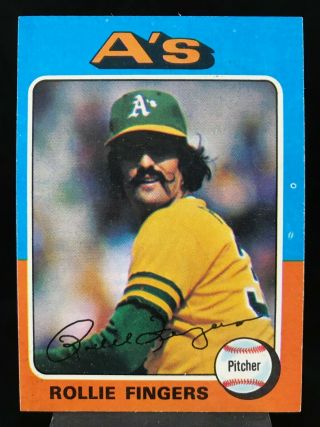 1975 Topps 21 Rollie Fingers Exmt,  Oakland A 