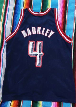 Vintage 90 ' s Houston Rockets Champion Charles Barkley NBA Jersey mens Sz 44 5