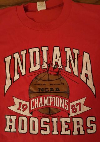 Vintage Indiana Hoosiers Basketball 1987 National Champions Bobby Knight