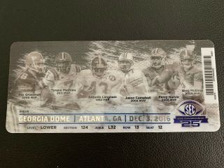 2018 Sec Championship Game Ticket Featuring 6 Former Seccg Mvps
