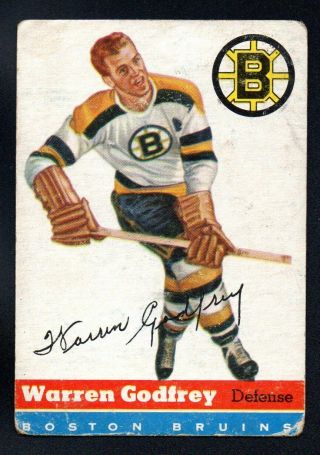 Warren Godfrey Bruins 1954 - 55 Topps 50 Good