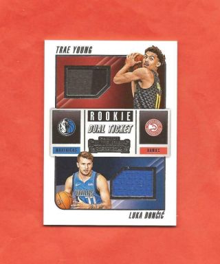 2018/19 Panini Contenders Rookie Dual Ticket Luka Doncic & Trae Young Jersey Rc
