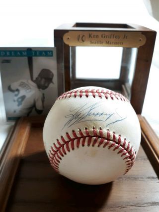 Ken Griffey Jr.  Autographed Signed Baseball Mlb Seattle Mariners W/ Display Case