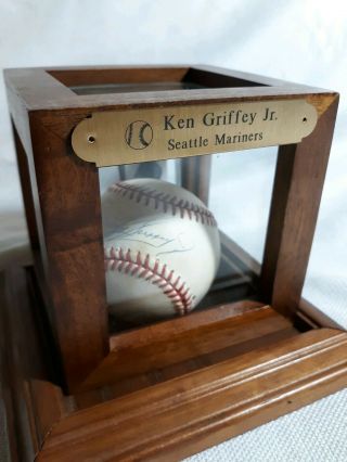Ken Griffey Jr.  Autographed Signed Baseball MLB Seattle Mariners w/ Display Case 2