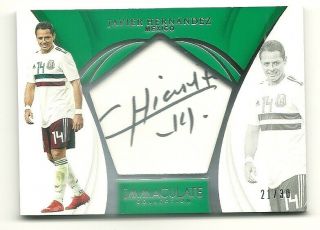 Javier Hernandez 2018 - 19 Panini Immaculate Soccer Swatch Autograph /30 Mexico