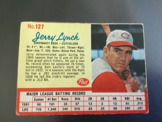 1962 Post Baseball No.  127 Jerry Lynch Sp