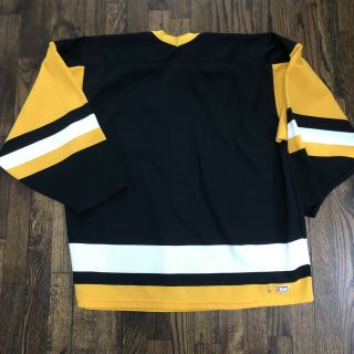 Men ' s Vintage CCM Maska Air Knit NHL Pittsburgh Penguins Hockey Jersey Sz L 90s 4