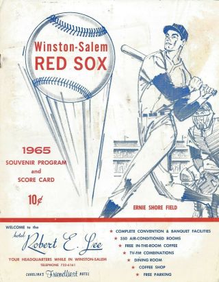 1965 Winston - Salem Red Sox Minor League Baseball Program - Carolina League Fwil