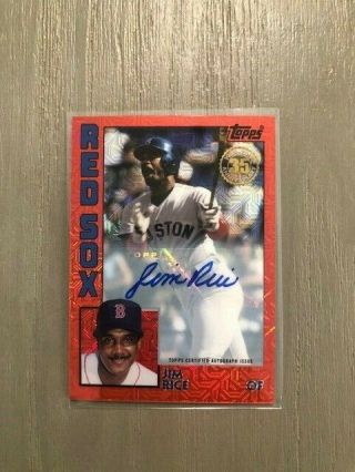2019 Topps Series 1 Silver Pack 1984 - Jim Rice Red Refractor Auto (3/5)