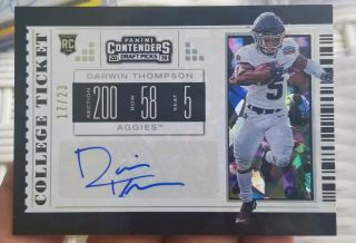 Darwin Thompson 2019 Contenders Rc Auto 17/23 Cracked Ice Chiefs Mahomes 