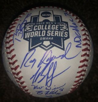 2019 Texas Tech Red Raiders Signed Autographed College World Series Ball2