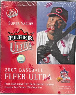 2007 Fleer Ultra Baseball Value Box Of 18 Packs 32 Cards Per Pack
