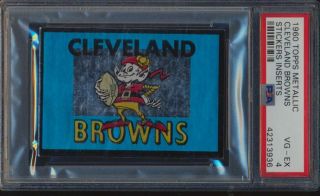 1960 Topps Metallic Sticker 3 Cleveland Browns Psa 4 Vgex 51631
