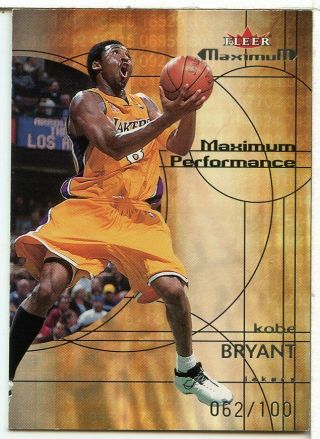 Kobe Bryant 2001 - 02 Fleer Maximum Maximum Performance /100 Ag135