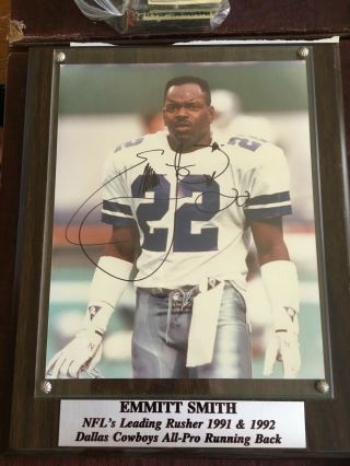 Signed Emmitt Smith Wall Plaque