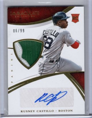 2015 Immaculate Rusney Castillo Autograph Jersey Patch Rc Rpa 6/99 Rookie