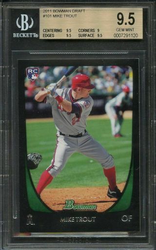 2011 Bowman Draft 101 Mike Trout Angels Rookie Card Bgs 9.  5 (9.  5 9 9.  5 9.  5)