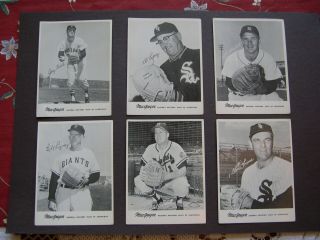 6 - 1960 Macgregor Advisory Staff Baseball Cards - - Look