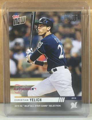 2019 Topps Now Platinum All - Star Game Nl - 1 Christian Yelich Brewers Foil Stamp