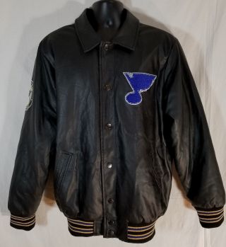 Officially Licensed Nhl St.  Louis Blues Faux Leather Varsity Jacket Giii Medium