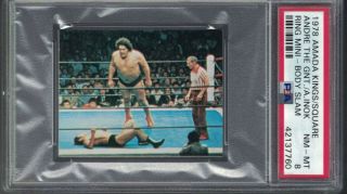 1978 Amada Mini Wrestling Andre The Giant Card Psa 8 Wrestler Body Slam