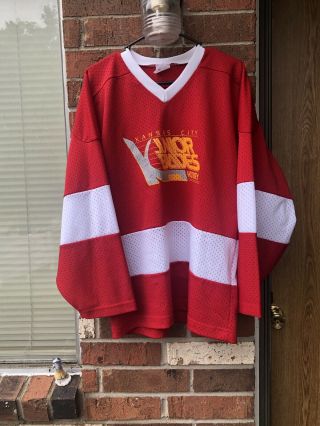 Vintage Kansas City Jr Blades Hockey Jersey Mens L Opti Sportswear