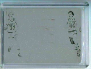 2017 - 18 Flawless Print Plate Black Larry Bird / Danny Ainge 1/1 Boston Celtics