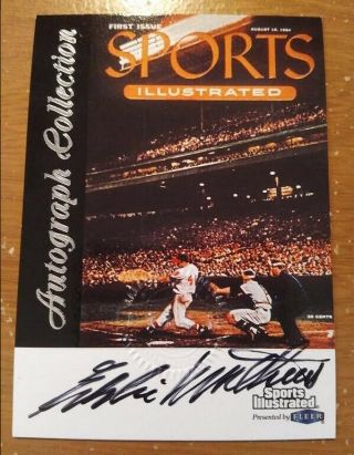 1999 Fleer Sports Illustrated Baseball Eddie Mathews Autograph Auto Sp Insert