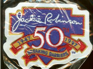 1997 Jackie Robinson 50th Anniversary Jersey Patch Breaking Barriers Dodgers