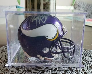 Adrian Peterson Vikings Autographed Signed Mini Helmet With Hard Case