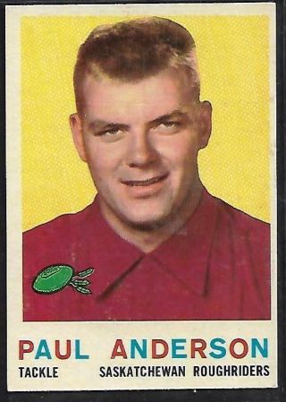 1959 Topps Cfl Football: 87 Paul Anderson,  Saskatchewan Roughriders