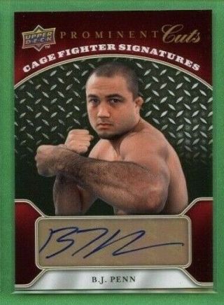 B.  J.  Bj Penn 2009 Upper Deck Prominent Cuts Cage Fighter Signatures Auto Ufc
