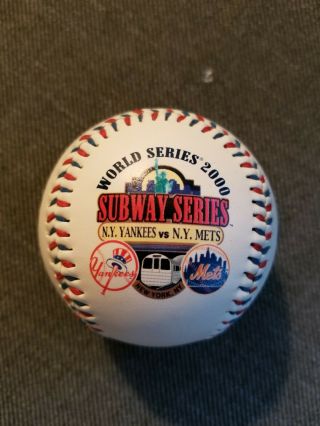 2000 World Series Subway Series Commemorative Fotoball Baseball Yankees Vs Mets