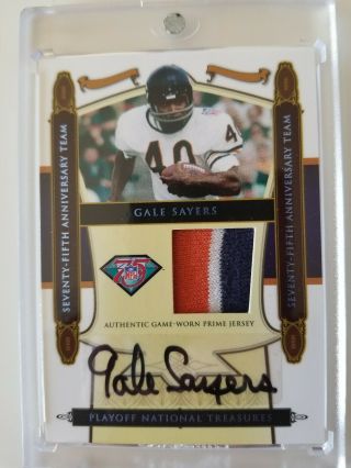 Gale Sayers 2008 Playoff National Treasures 3 Clr Jersey Auto 