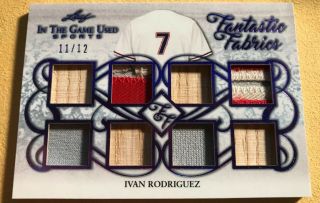 2019 Leaf In The Game Ivan Rodriguez Texas Rangers Game Jersey Patch 11/12