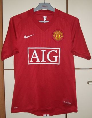 Manchester United 2007 - 2008 Home Football Shirt Jersey Nike Size S