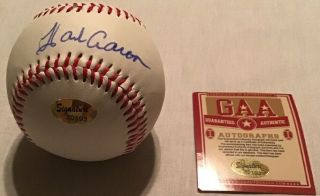 Hank Aaron Signed Autographed National League Baseball W/coa Gaa 30193