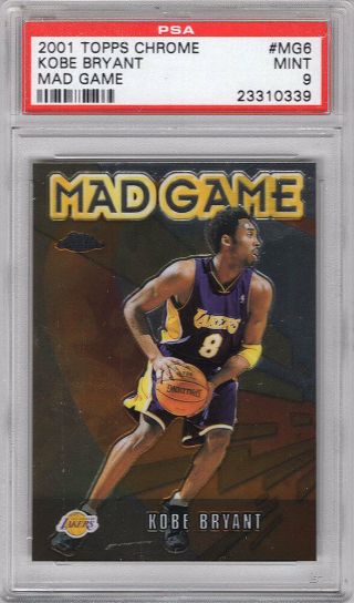 2001 - 02 Topps Chrome Mad Game Mg6 Kobe Bryant / Los Angeles Lakers / Psa 9