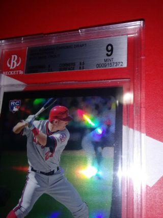 2011 Bowman Chrome Draft Refractors Mike Trout Rookie Card Bgs 9 3