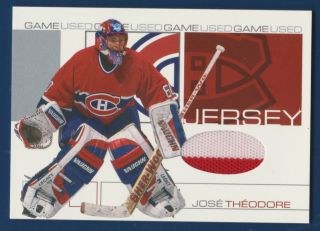 Jose Theodore 01 - 02 In The Game Be A Player Update 01 - 02 Game Jersey 22461