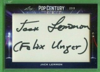 Jack Lemmon 2019 Leaf Pop Century Metal Cut Signature Autograph " Felix Unger "