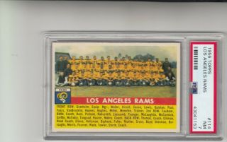 1956 Topps 114 Los Angeles Rams Teams Card Psa 7