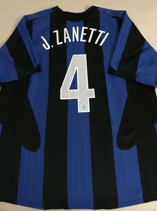 Nike Total 90 2005/06 Inter Milan 4 Zanetti Home Jersey Size Large