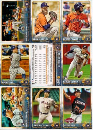2015 Topps Baseball Houston Astros Complete Team Set S1,  S2,  Update (45)