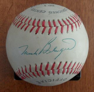 Mark Belanger Autograph Signed 1970s Spalding Official As Baseball D98